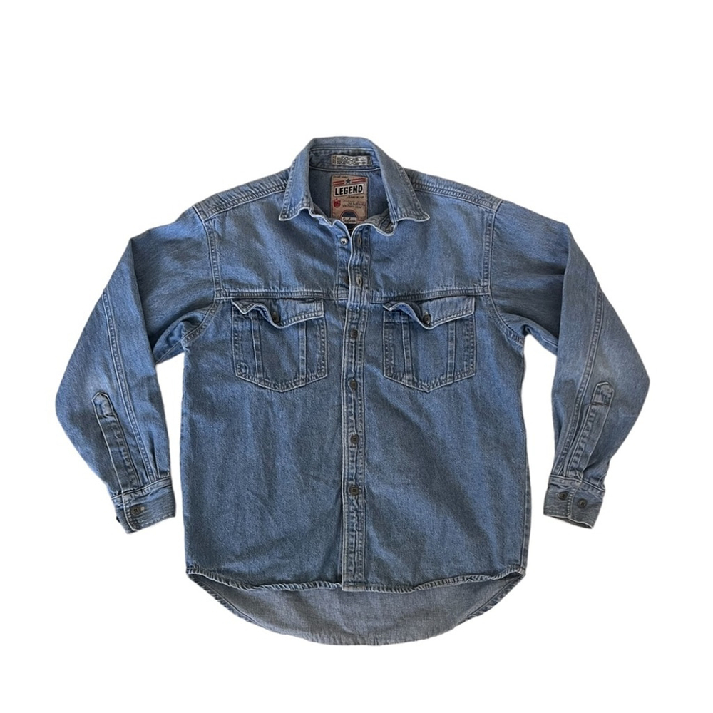 Vintage Denim Long Sleeve Jean Shirt - Picture 3 of 7